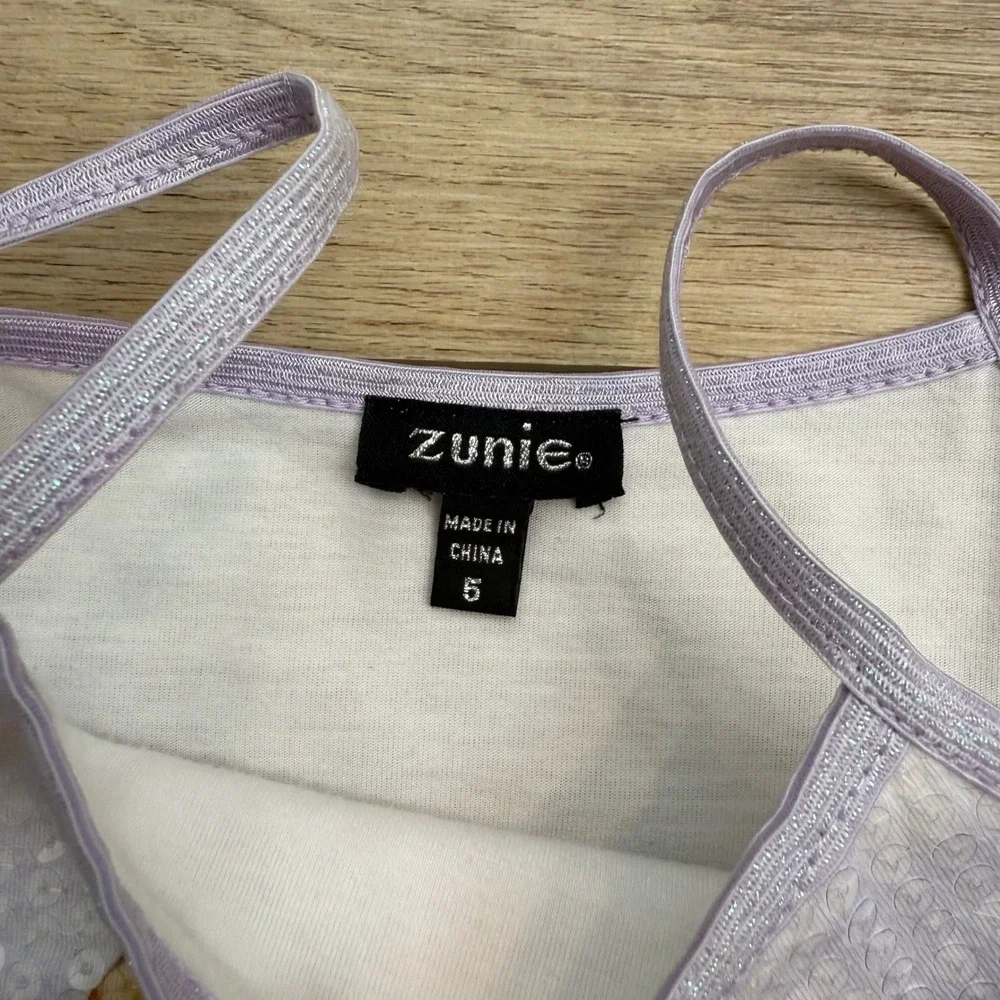 Zunie Girls Purple‎ Ombre Tutu Dress Sequin Bunny Easter Spring Size 5 ADORABLE!
